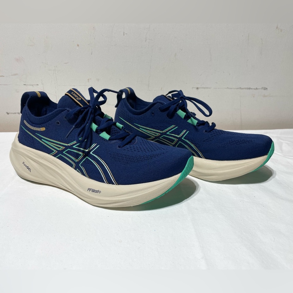 ASICS Womens Gel-Nimbus 26 Size 9 Blue Expanse Aurora Green 1012B601-400 - Picture 6 of 16